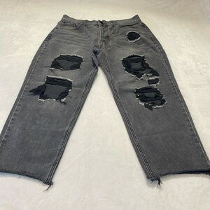 BLUE SAVVY DENIM WOMEN FADED LIGHT  BLACK  JEANS  DISTRESSED